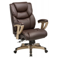 Кресло руководителя Бюрократ T-9999 коричневый рец.кожа/кожзам крестовина металл/пластик пластик зол