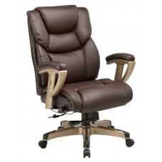 Кресло руководителя Бюрократ T-9999 коричневый рец.кожа/кожзам крестовина металл/пластик пластик зол