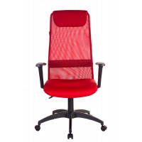 Кресло руководителя Бюрократ KB-8N красный TW-35N TW-97N сетка/ткань с подголов. крестовина пластик