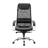 Кресло руководителя Бюрократ CH-609SL черный TW-01 TW-11 искусст.кожа/сетка/ткань с подголов. кресто