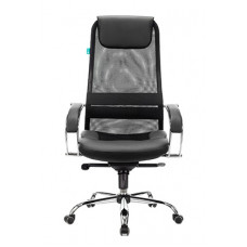 Кресло руководителя Бюрократ CH-609SL черный TW-01 TW-11 искусст.кожа/сетка/ткань с подголов. кресто