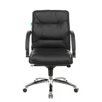 Кресло руководителя Бюрократ T-9927SL-LOW черный кожа низк.спин. крестовина металл хром