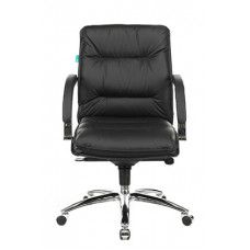 Кресло руководителя Бюрократ T-9927SL-LOW черный кожа низк.спин. крестовина металл хром