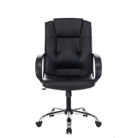 Кресло руководителя Бюрократ T-800N черный кожа крестовина металл хром