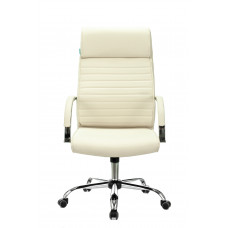 Кресло руководителя Бюрократ T-8010N слоновая кость OR-10 искусственная кожа крестовина металл хром