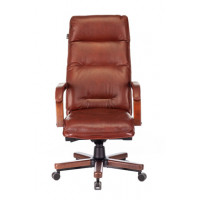 Кресло руководителя Бюрократ T-9927WALNUT светло-коричневый Leather Eichel кожа крестовина металл/де