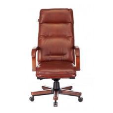 Кресло руководителя Бюрократ T-9927WALNUT светло-коричневый Leather Eichel кожа крестовина металл/де