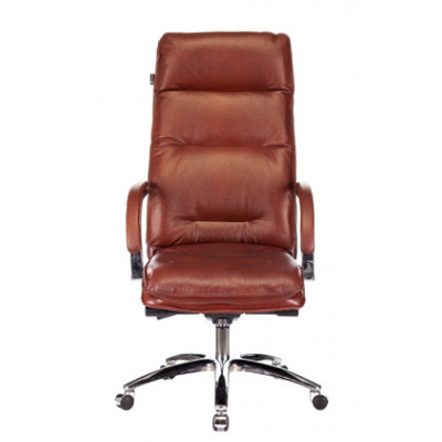 Кресло руководителя Бюрократ T-9927SL светло-коричневый Leather Eichel кожа крестовина металл хром
