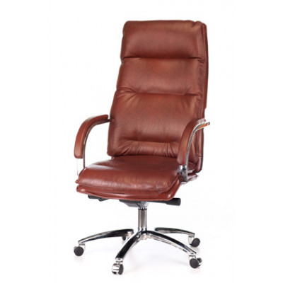Кресло руководителя Бюрократ T-9927SL светло-коричневый Leather Eichel кожа крестовина металл хром