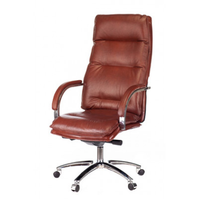 Кресло руководителя Бюрократ T-9927SL светло-коричневый Leather Eichel кожа крестовина металл хром