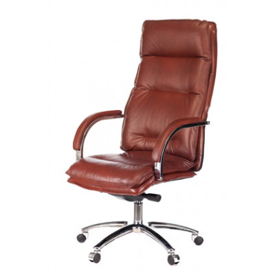 Кресло руководителя Бюрократ T-9927SL светло-коричневый Leather Eichel кожа крестовина металл хром
