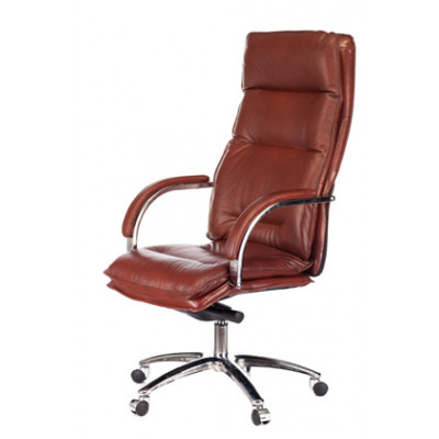 Кресло руководителя Бюрократ T-9927SL светло-коричневый Leather Eichel кожа крестовина металл хром