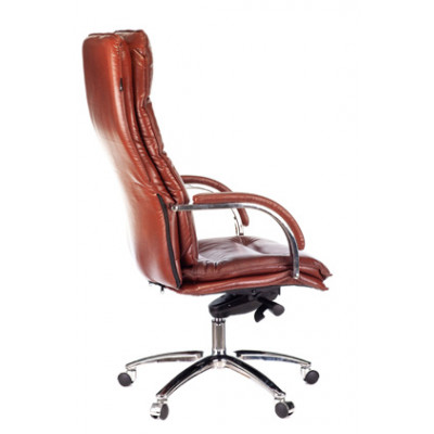 Кресло руководителя Бюрократ T-9927SL светло-коричневый Leather Eichel кожа крестовина металл хром