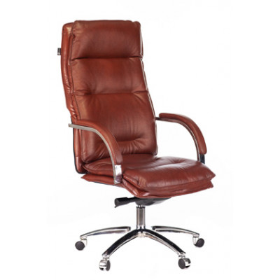 Кресло руководителя Бюрократ T-9927SL светло-коричневый Leather Eichel кожа крестовина металл хром