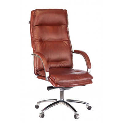 Кресло руководителя Бюрократ T-9927SL светло-коричневый Leather Eichel кожа крестовина металл хром
