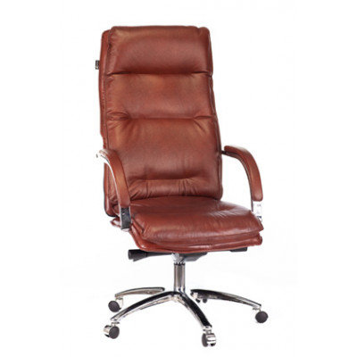 Кресло руководителя Бюрократ T-9927SL светло-коричневый Leather Eichel кожа крестовина металл хром