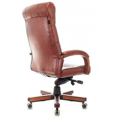 Кресло руководителя Бюрократ T-9928WALNUT светло-коричневый Leather Eichel