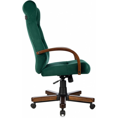 Кресло руководителя Бюрократ T-9928WALNUT Fabric зеленый Italia Green