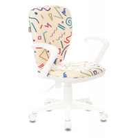 Кресло детское Бюрократ KD-W10AXSN песочный Sticks 02 крестовина пластик пластик белый