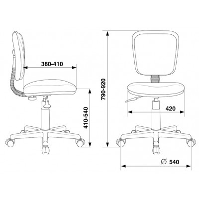 Кресло детское Бюрократ CH-204NX синий космопузики крестовина пластик