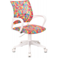 Кресло детское Бюрократ KD-W4 мультиколор алфавит крестовина пластик пластик белый