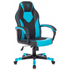 Кресло игровое Zombie GAME 17 черный/синий текстиль/эко.кожа крестовина пластик