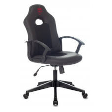 Кресло игровое Zombie 11 черный текстиль/эко.кожа крестовина пластик