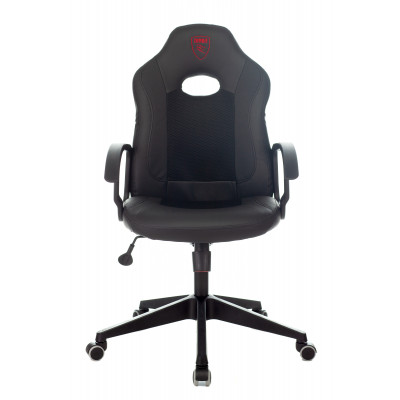 Кресло игровое Zombie 11 черный текстиль/эко.кожа крестовина пластик