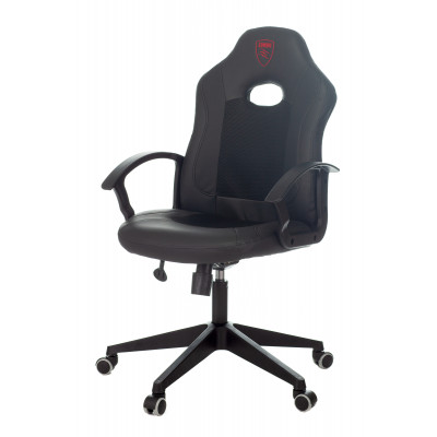 Кресло игровое Zombie 11 черный текстиль/эко.кожа крестовина пластик