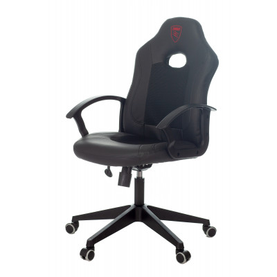 Кресло игровое Zombie 11 черный текстиль/эко.кожа крестовина пластик