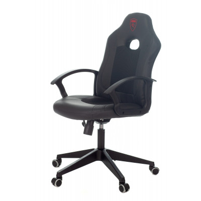 Кресло игровое Zombie 11 черный текстиль/эко.кожа крестовина пластик