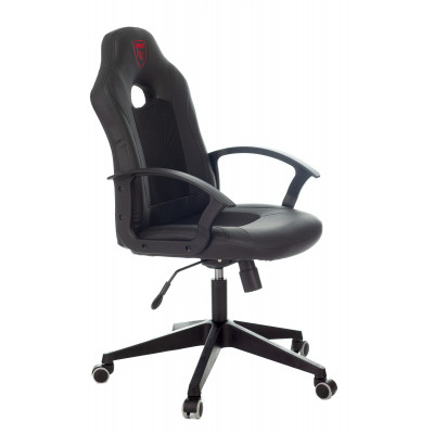 Кресло игровое Zombie 11 черный текстиль/эко.кожа крестовина пластик