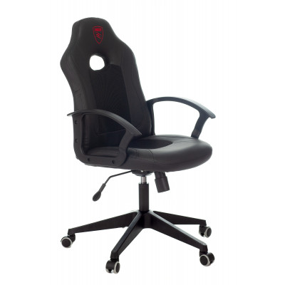 Кресло игровое Zombie 11 черный текстиль/эко.кожа крестовина пластик