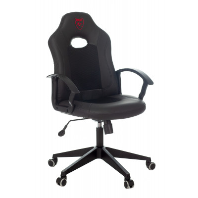 Кресло игровое Zombie 11 черный текстиль/эко.кожа крестовина пластик