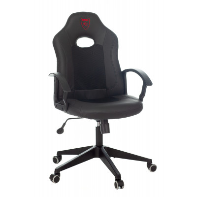 Кресло игровое Zombie 11 черный текстиль/эко.кожа крестовина пластик