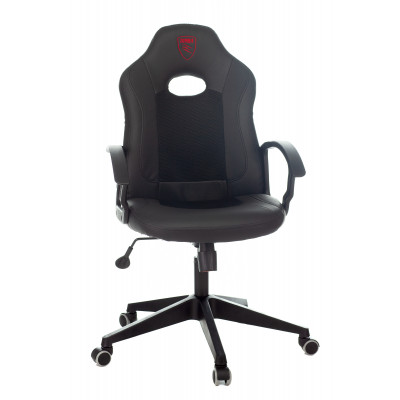 Кресло игровое Zombie 11 черный текстиль/эко.кожа крестовина пластик