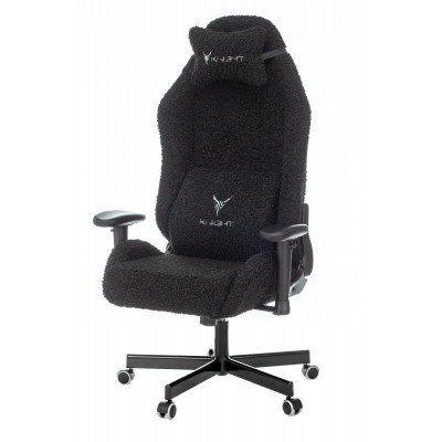 Кресло игровое Knight T1 черный экомех с подголов. крестовина металл