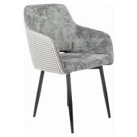 Стул для кухни Бюрократ KF-7 серый Light 19 гусиная лапка металл черный на ножках (KF-7/LT19/GF)