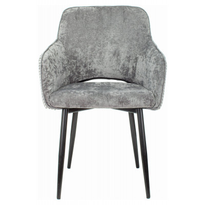 Стул для кухни Бюрократ KF-7 серый Light 19 гусиная лапка металл черный на ножках (KF-7/LT19/GF)