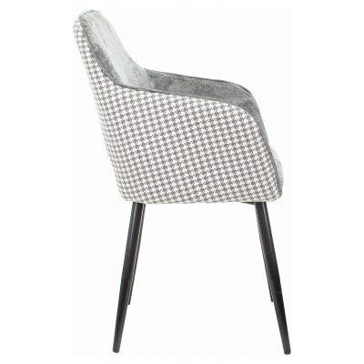 Стул для кухни Бюрократ KF-7 серый Light 19 гусиная лапка металл черный на ножках (KF-7/LT19/GF)