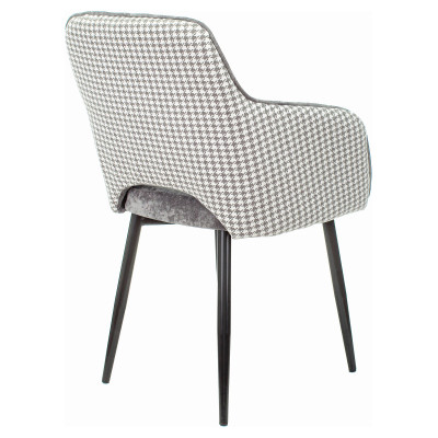 Стул для кухни Бюрократ KF-7 серый Light 19 гусиная лапка металл черный на ножках (KF-7/LT19/GF)