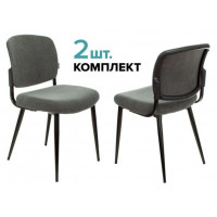 Стул для кухни Бюрократ KF-8_2 комплект 2шт серый Alfa 44 металл черный на ножках (KF-8/FABRIC/GREY_2)