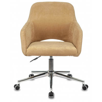 Кресло Бюрократ CH-380SL горчичный Velvet 73 на колес. металл хром