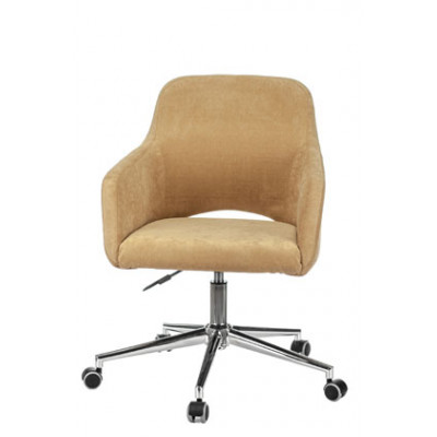 Кресло Бюрократ CH-380SL горчичный Velvet 73 на колес. металл хром