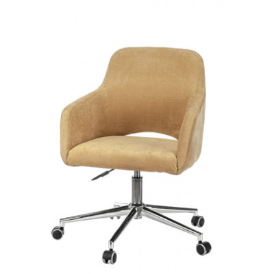 Кресло Бюрократ CH-380SL горчичный Velvet 73 на колес. металл хром