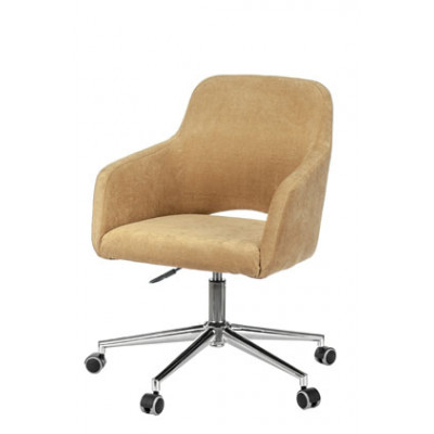 Кресло Бюрократ CH-380SL горчичный Velvet 73 на колес. металл хром