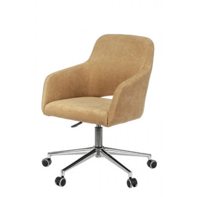 Кресло Бюрократ CH-380SL горчичный Velvet 73 на колес. металл хром