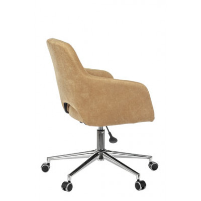 Кресло Бюрократ CH-380SL горчичный Velvet 73 на колес. металл хром