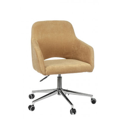 Кресло Бюрократ CH-380SL горчичный Velvet 73 на колес. металл хром