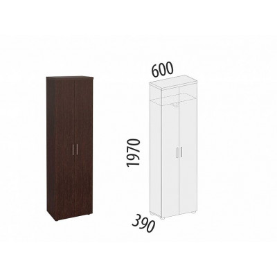 Шкаф для одежды со штангой Цезарь 21.11, Дуб Венге